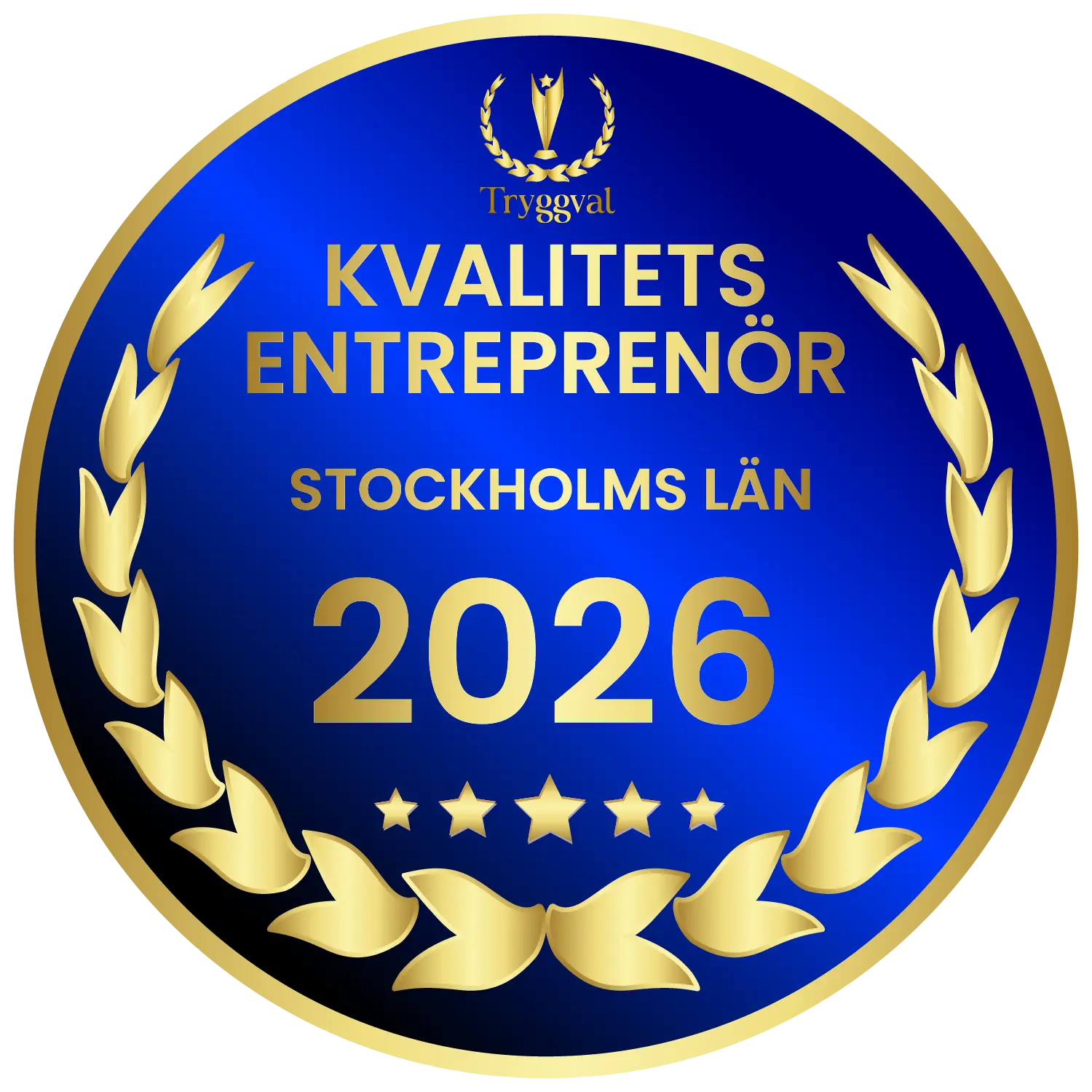 Tryggval-sigill: Kvalitets Entreprenör Stockholms län 2026